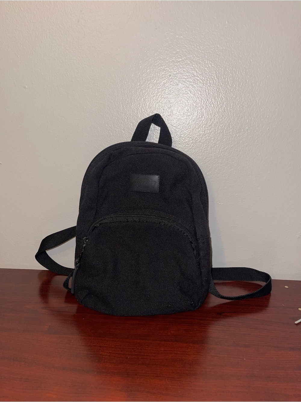 Dickies Black Mini Backpack with Front Zip Pocket
